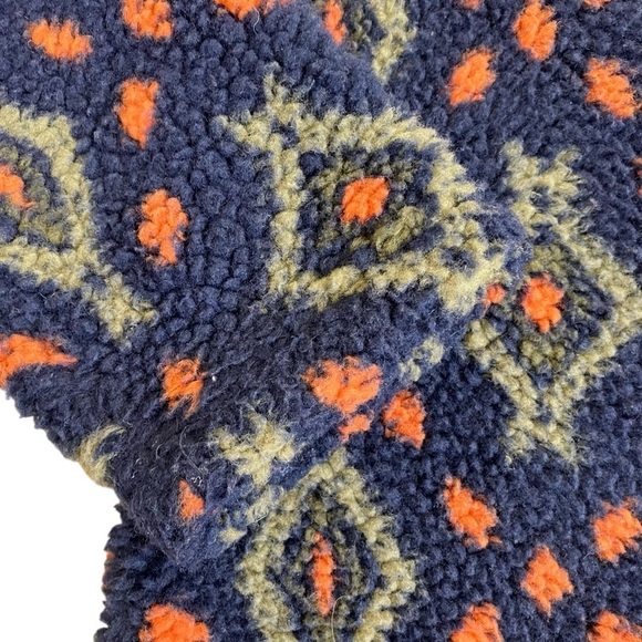 Orvis Sherpa Fleece Snow River Quarter Zip Pullover Aztec Southwestern Print M - Picture 9 of 16